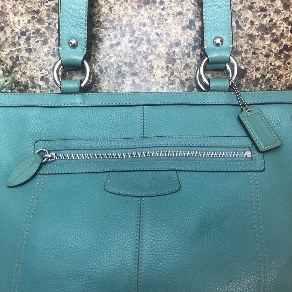 Coach Teal Purse Shoulderbag - Picture 8 of 8